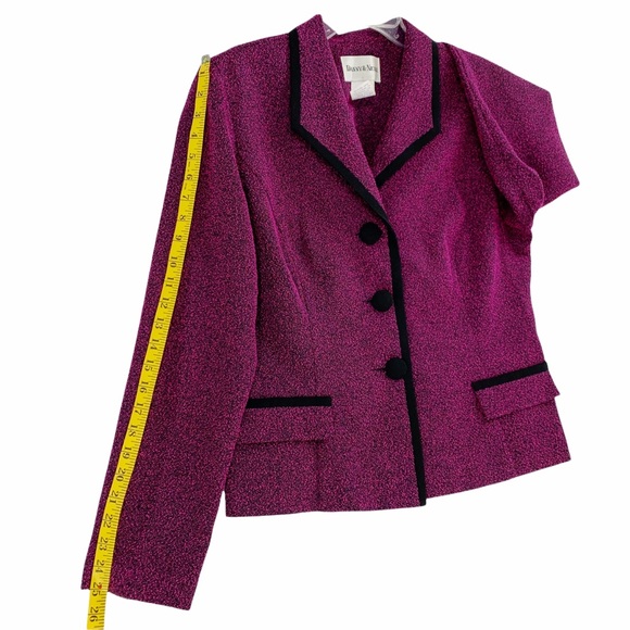 Vintage Three Button Blazer, Pink and Black - Picture 11 of 11